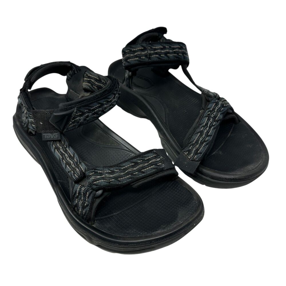 Teva Black Mens Strappy Hook and Loop Rugged Water Hiking‎ Sandals Size 11